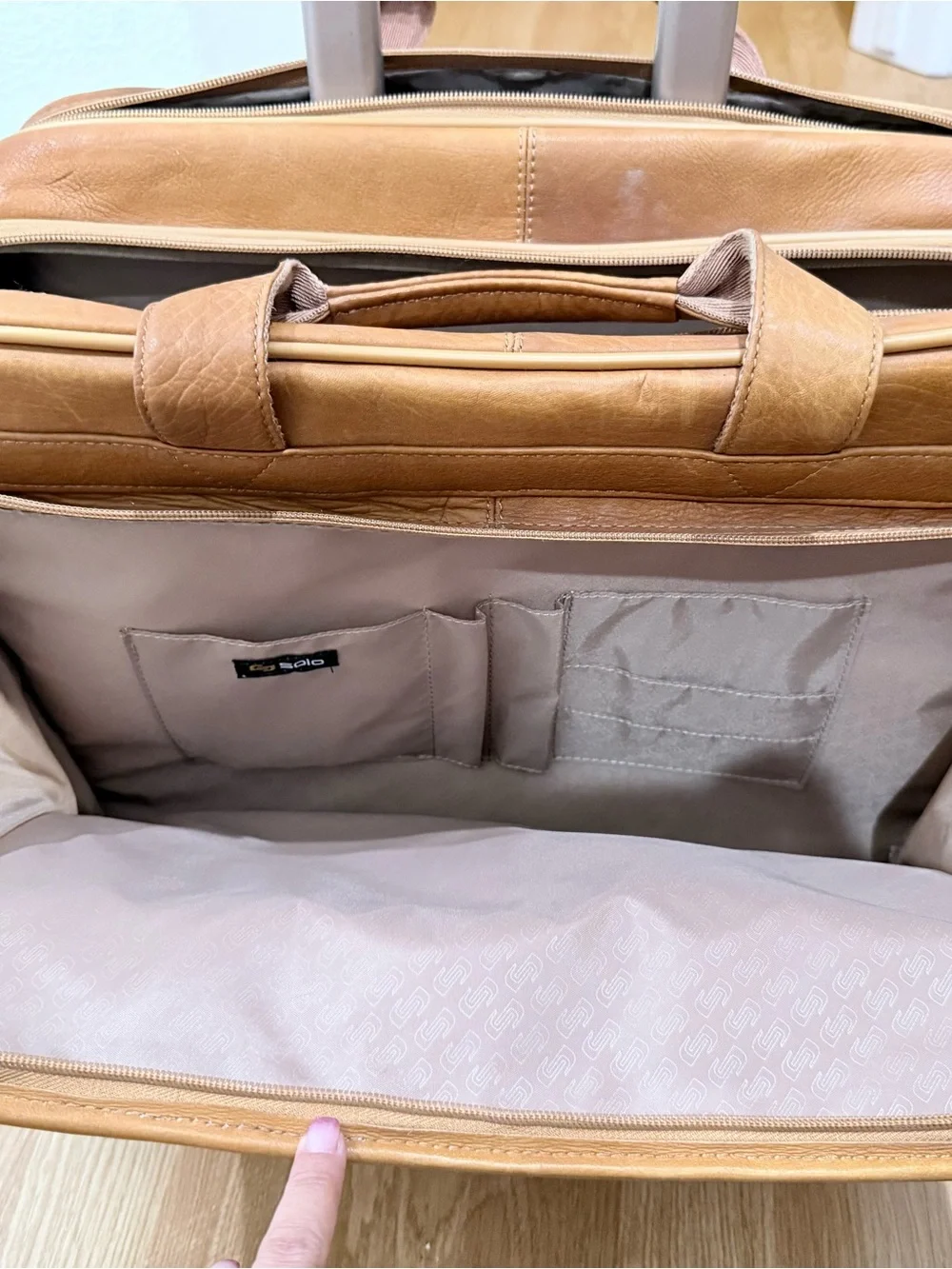 Tan Leather Briefcase Bag